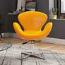 Raspberry Yellow Faux Leather Adjustable Swivel Accent Chair