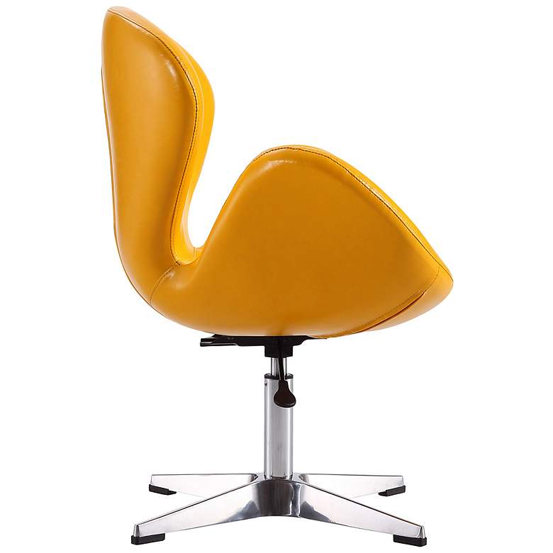 Image 5 Raspberry Yellow Faux Leather Adjustable Swivel Accent Chair more views
