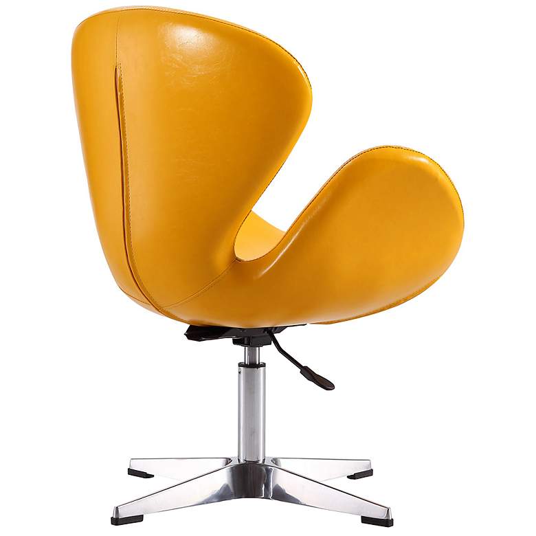 Image 6 Raspberry Yellow Faux Leather Adjustable Swivel Accent Chair more views