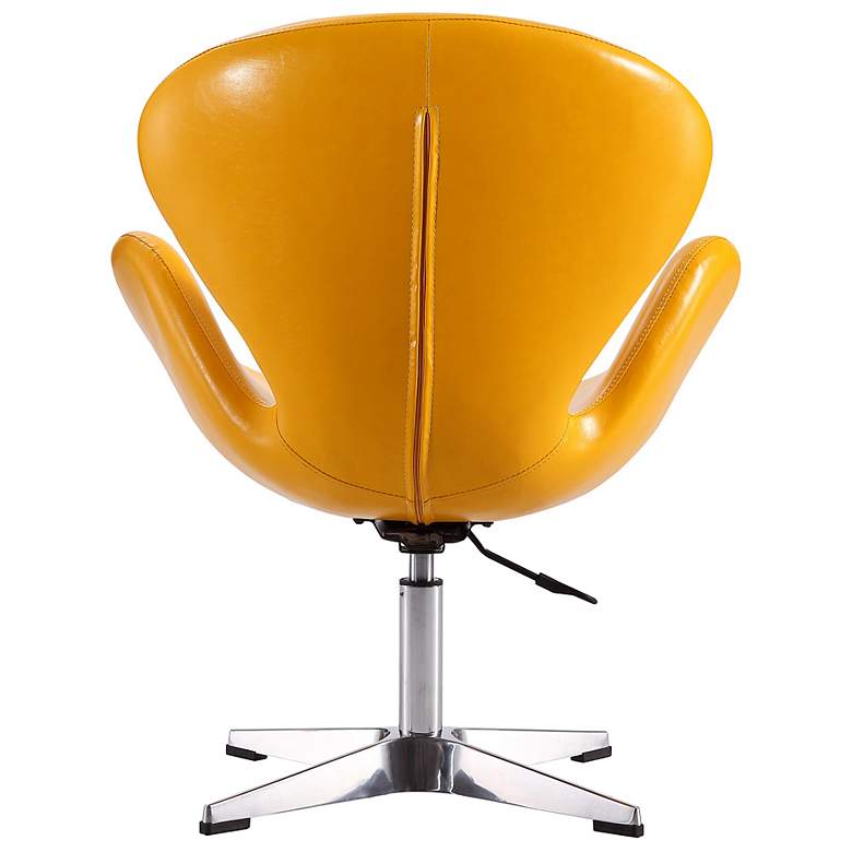 Image 7 Raspberry Yellow Faux Leather Adjustable Swivel Accent Chair more views
