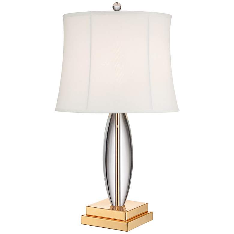 Image 1 Ratanda Crystal Teardrop Brass Table Lamp