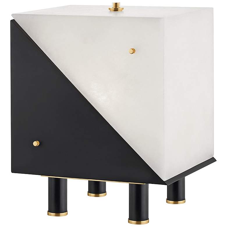 Image 1 Ratio 12 1/2 inch High Black and White Square Accent Table Lamp