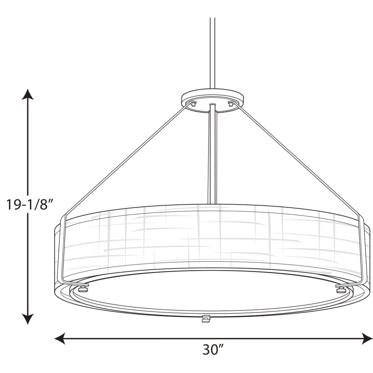 Image 4 Ratio Collection Six-Light Fabric Shade Pendant Light more views