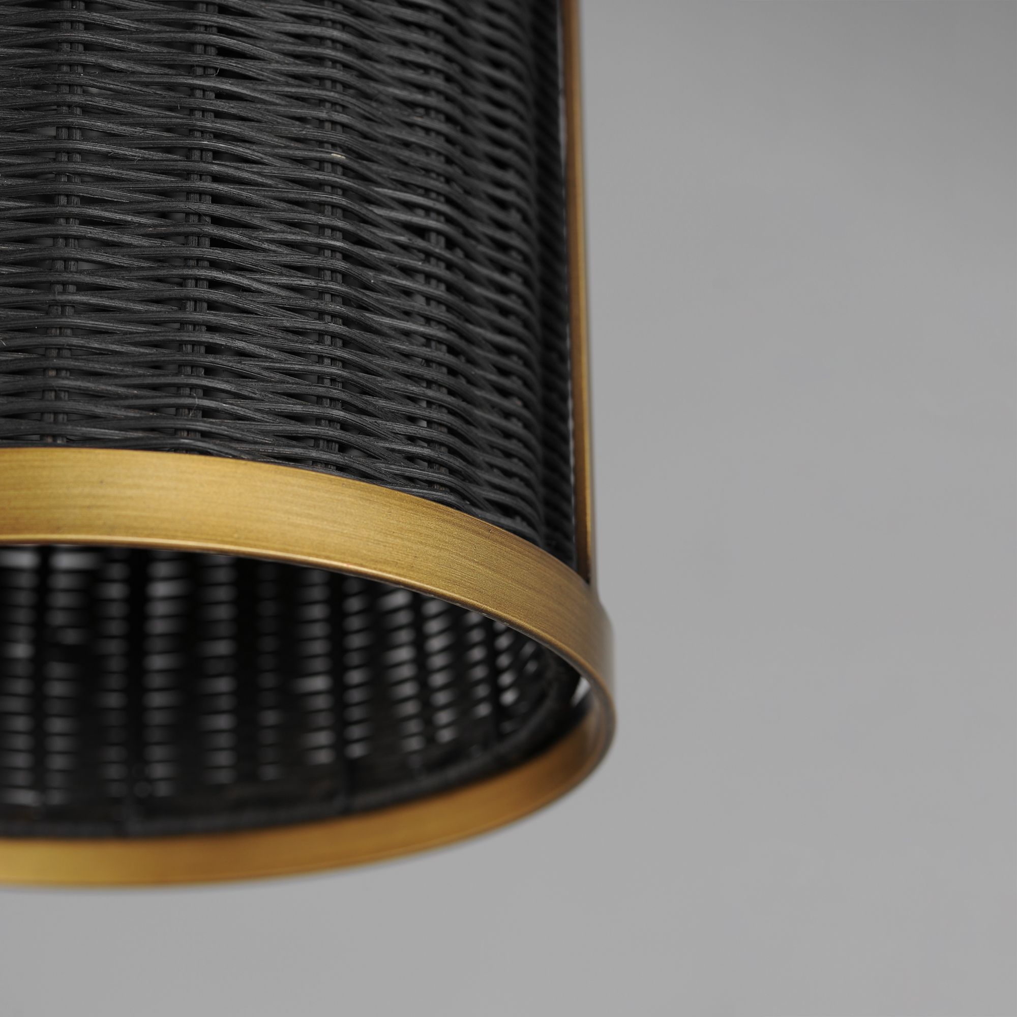 Image 5 Rattan 1-Light Pendant - Natural Aged Brass more views