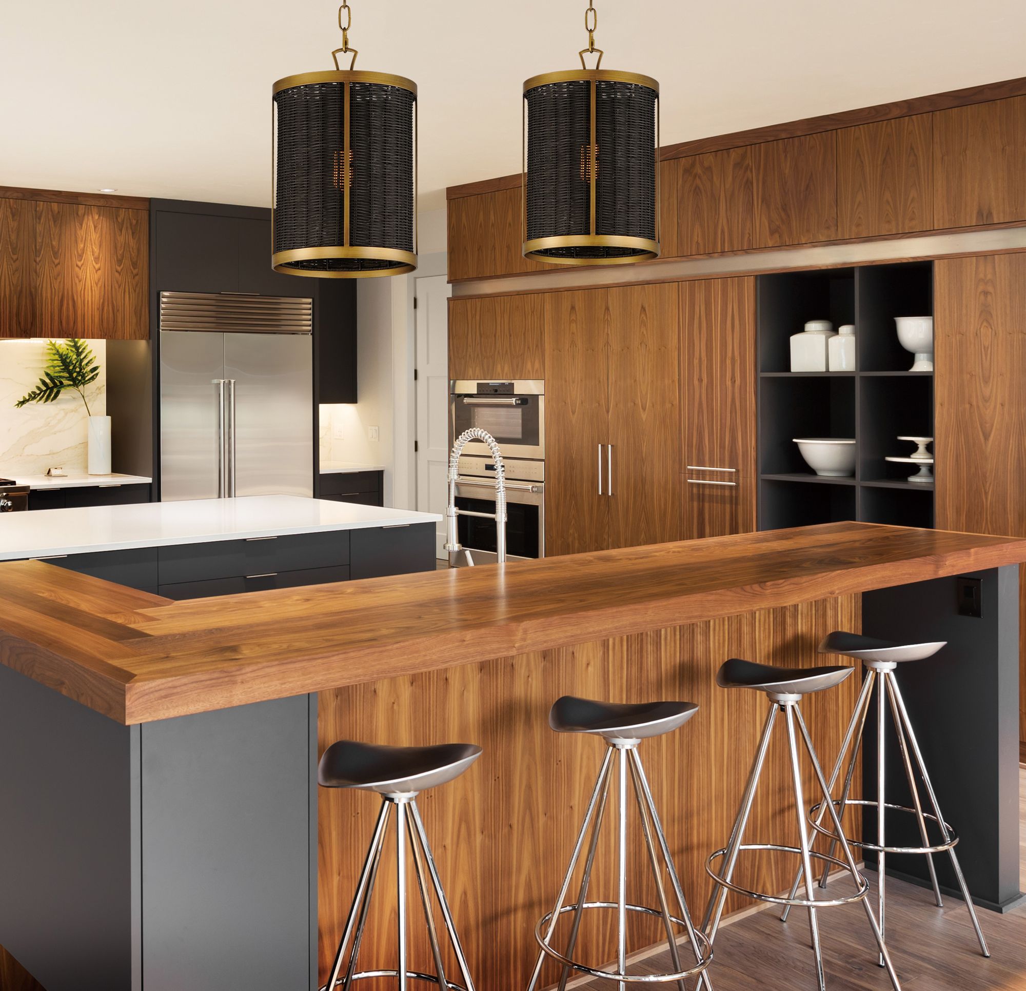 Image 6 Rattan 1-Light Pendant - Natural Aged Brass more views