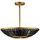 Rattan 20" 3-Light Pendant - Natural Aged Brass