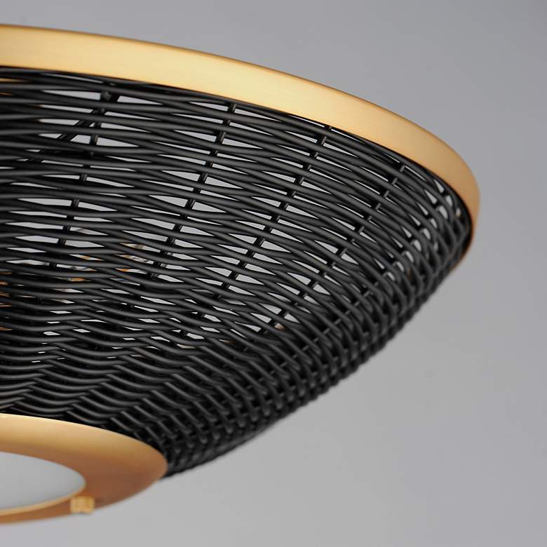 Image 4 Rattan 20" Wall Sconce/Semi Flush Mount Natural Aged Brass more views