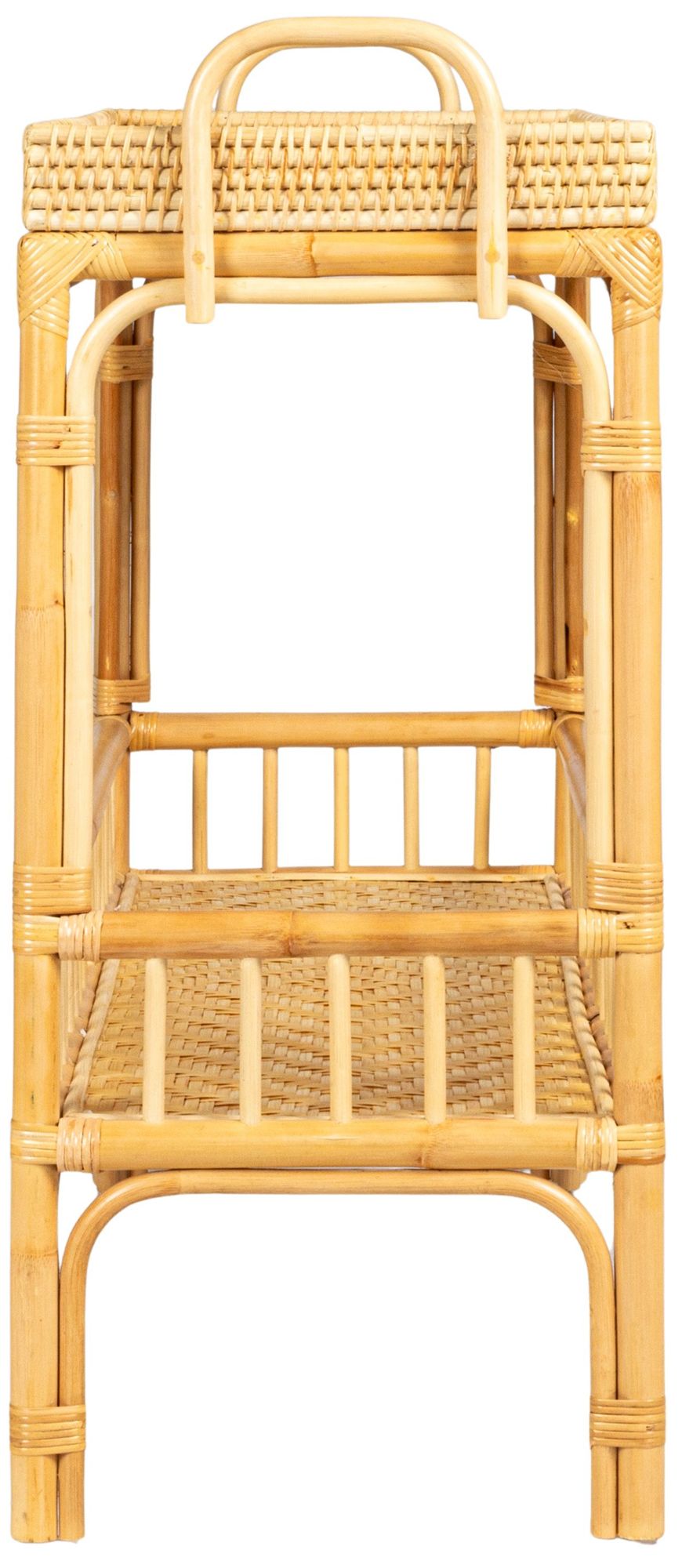 Image 4 Rattan and Bamboo Console Table with Shelf, Natural more views