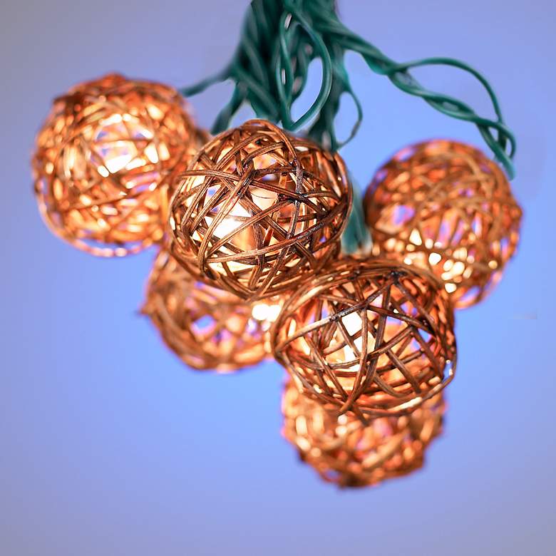 Image 1 Rattan Ball Set of 10 String Lights
