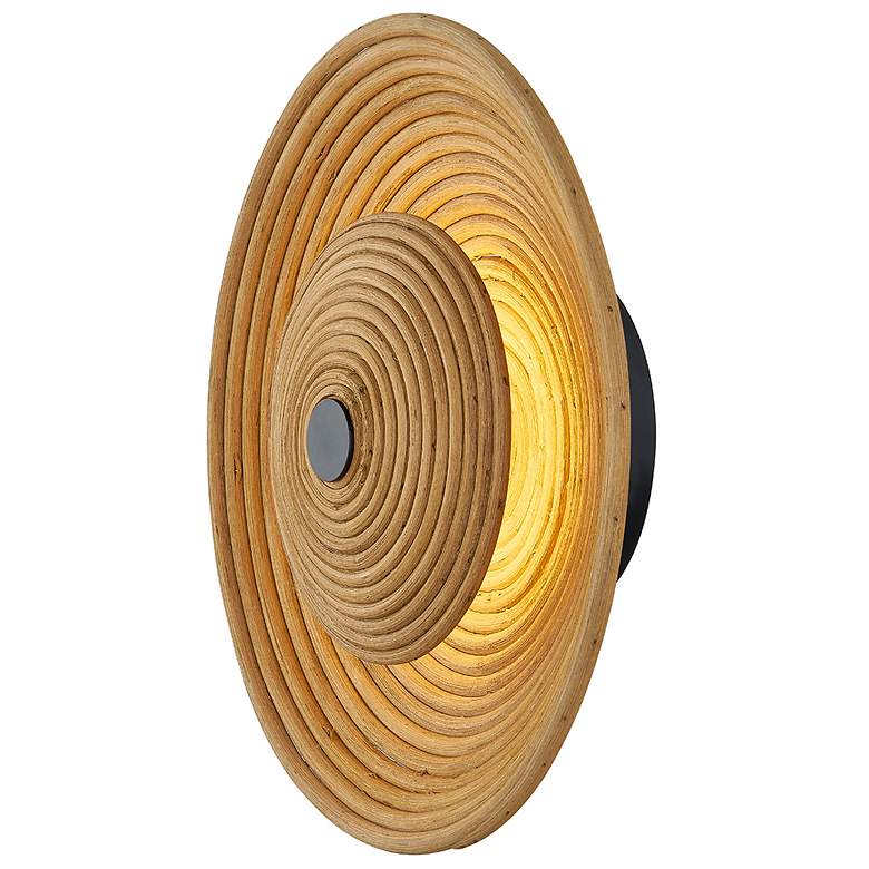 Image 2 Rattan Caribe 4" High Matte Black ADA LED Wall Sconce