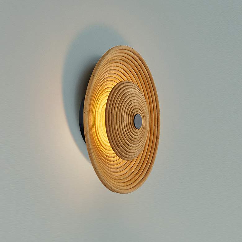 Image 1 Rattan Caribe 4" High Matte Black ADA LED Wall Sconce