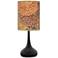 Rattan Circles Giclee Black Droplet Table Lamp