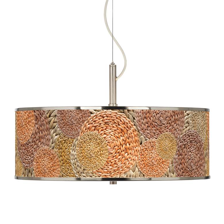Image 1 Rattan Circles Giclee Glow 20" Wide Pendant Light