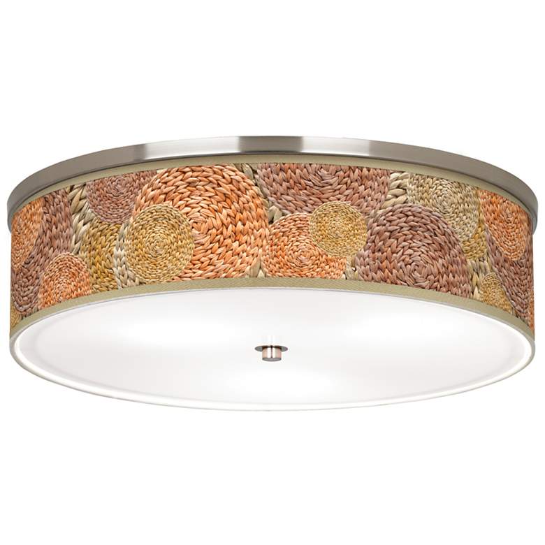Image 1 Rattan Circles Giclee Nickel 20 1/4" Wide Ceiling Light