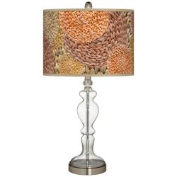 Rattan Circles Print Giclee Apothecary Clear Glass Table Lamp