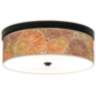 Rattan Circles Print Giclee Energy Efficient Bronze Ceiling Light