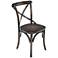 Rattan Collection Dark Stained Wood X-Back Chair