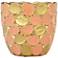 Ratzlef 7 1/2" Wide Shiny Gold and Coral Ceramic Vase