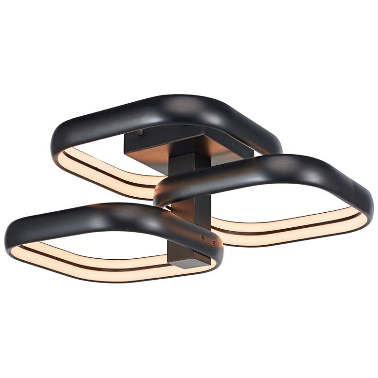 Image 2 Rave Triple Square 24 1/2"W Matte Black LED Ceiling Light