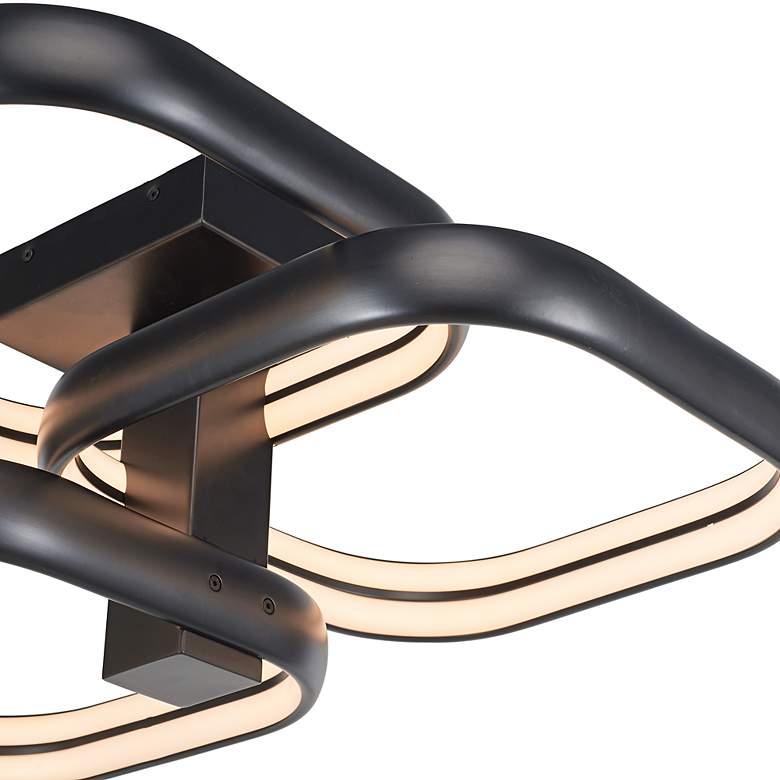 Image 4 Rave Triple Square 24 1/2"W Matte Black LED Ceiling Light more views