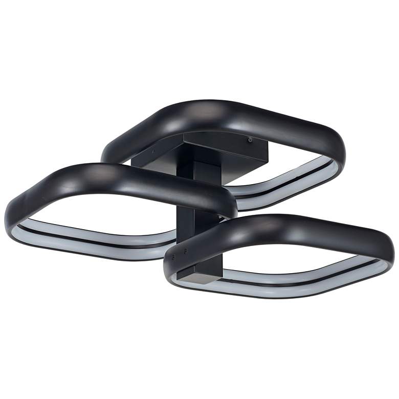 Image 5 Rave Triple Square 24 1/2"W Matte Black LED Ceiling Light more views