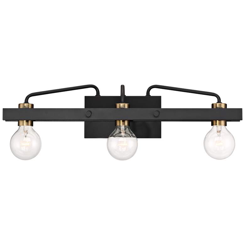 Image 2 Ravella 24 inch Wide Black 3-Light Vanity Bath Light