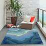 Thumbnail1 of Ravella Mykonos 226703 42"x66" Water Indoor/Outdoor Area Rug