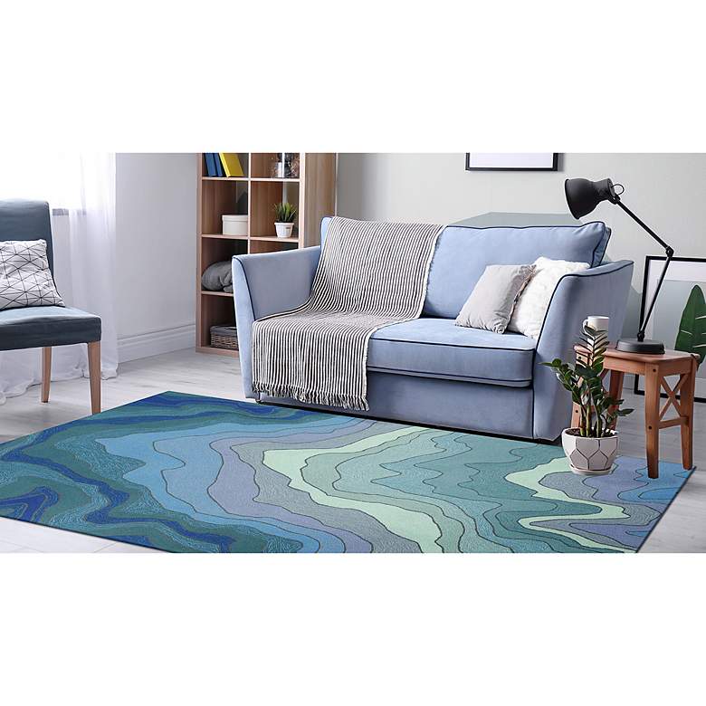 Image 5 Ravella Mykonos 226703 5&#39;x7&#39;6 inch Water Indoor/Outdoor Area Rug more views