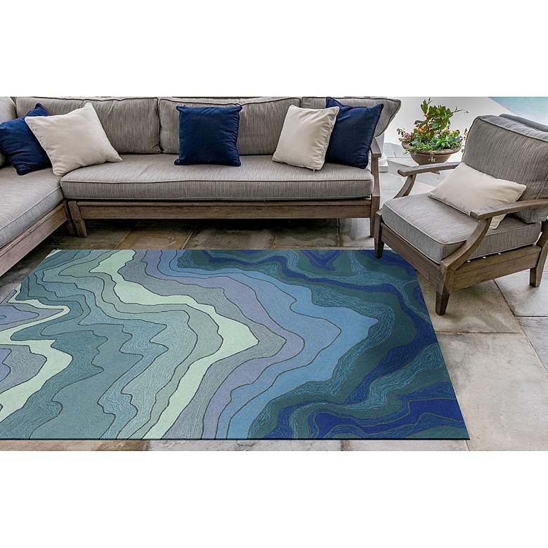 Image 6 Ravella Mykonos 226703 5&#39;x7&#39;6 inch Water Indoor/Outdoor Area Rug more views