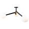 Ravello 38" Wide 3-Light Black Semi-Flush Mount With White Glass Shade