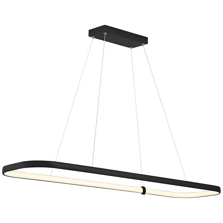 Image 1 Ravello 48" Wide Matte Black LED Island Pendant
