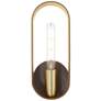 Raven 1 Light Bronze with Antique Brass Accents ADA Single Sconce