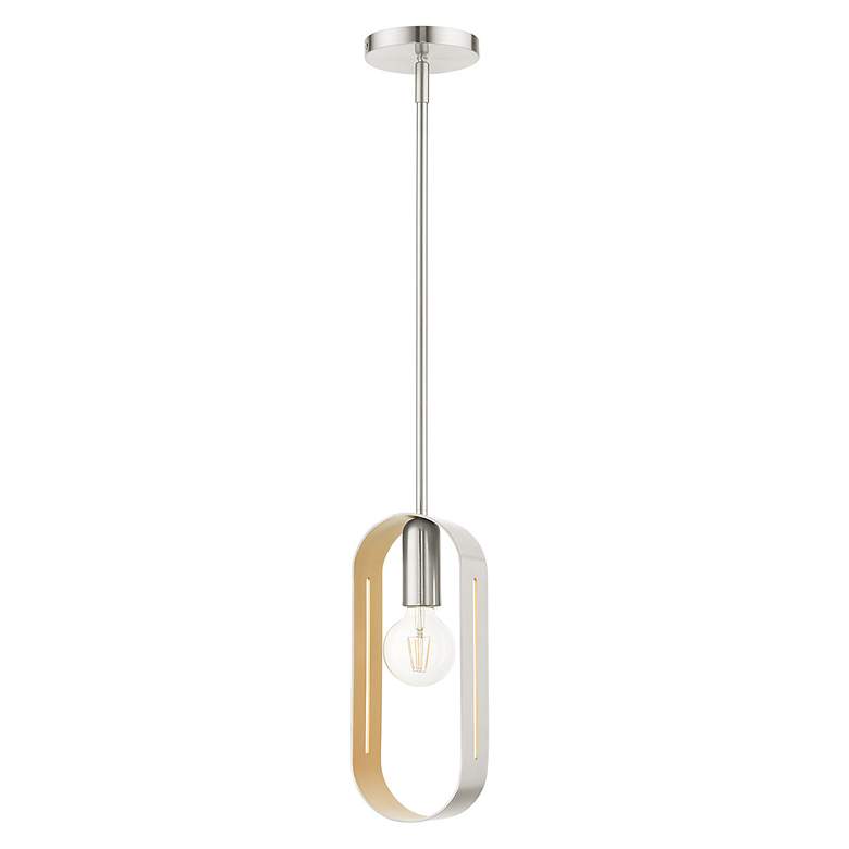 Image 3 Raven 1 Light Brushed Nickel Pendant more views