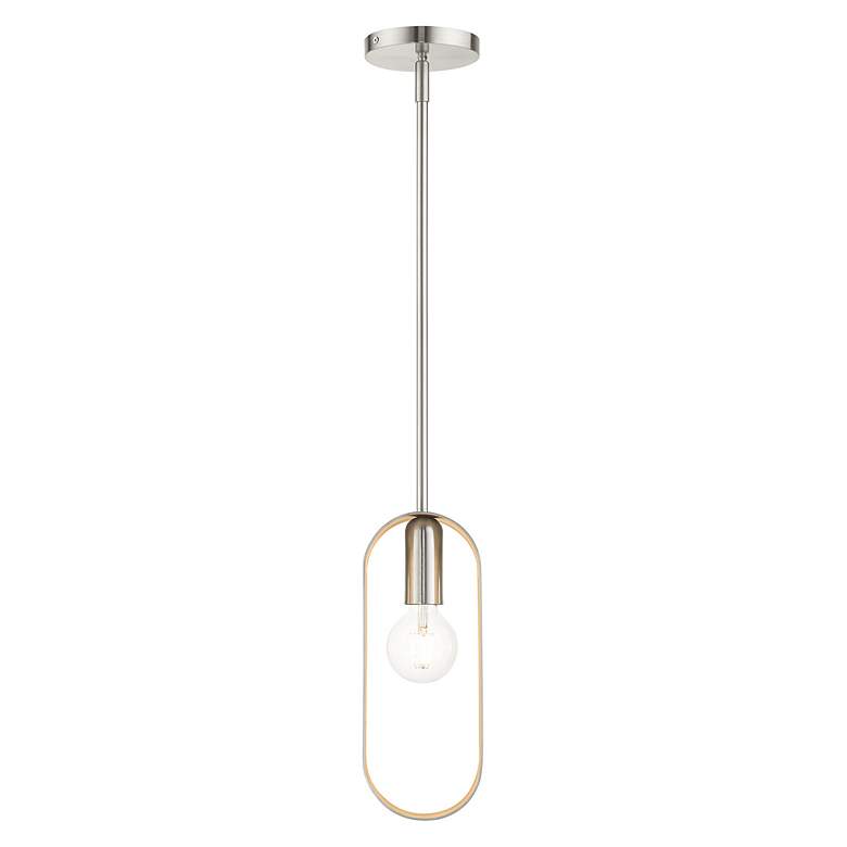 Image 4 Raven 1 Light Brushed Nickel Pendant more views