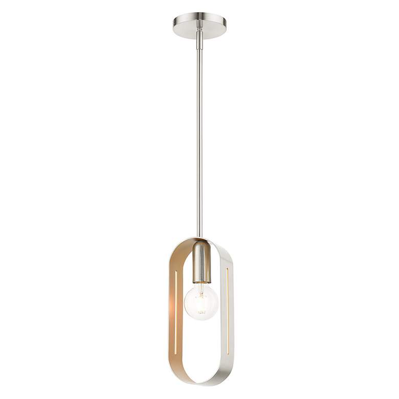 Image 5 Raven 1 Light Brushed Nickel Pendant more views
