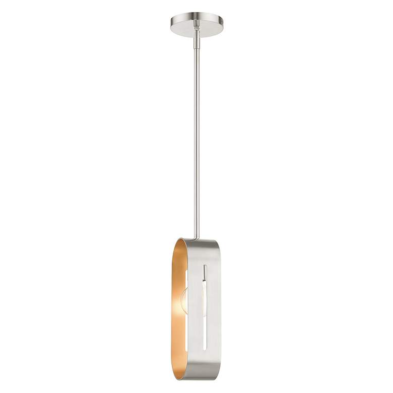 Image 7 Raven 1 Light Brushed Nickel Pendant more views