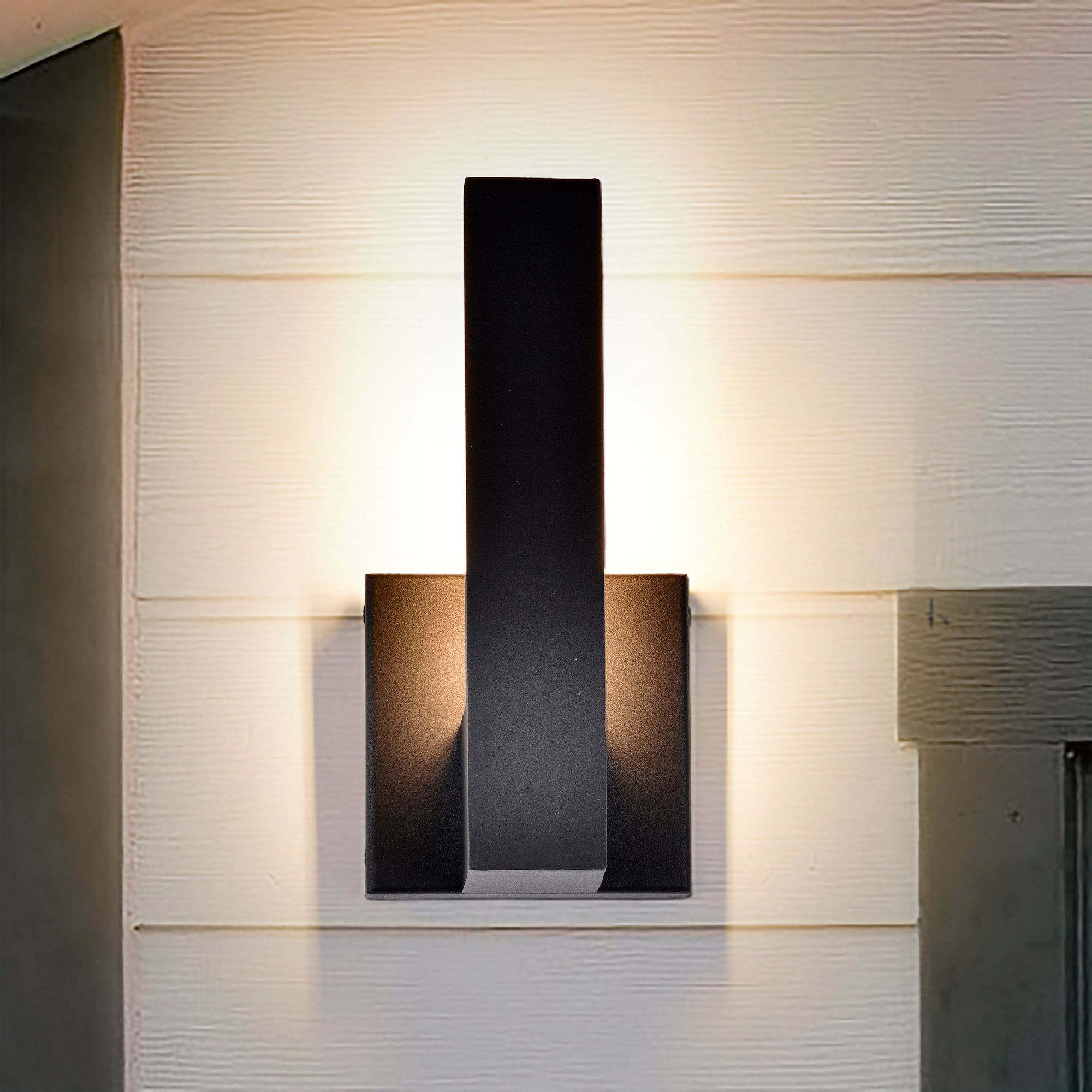 Image 7 Raven 10" High Textured Matte Black LED Outdoor Wall Light more views