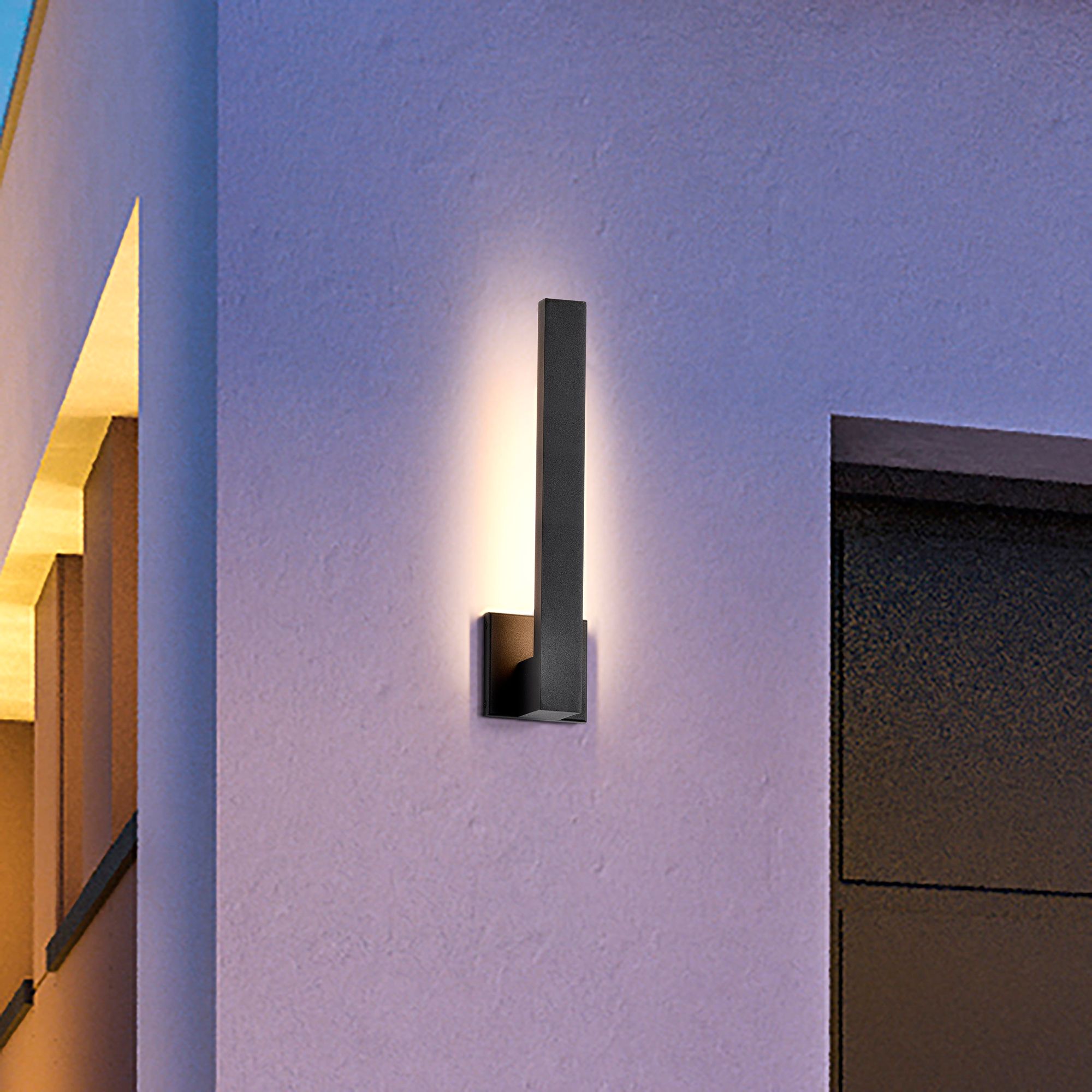 Raven 18" High Textured Matte Black LED Outdoor Wall Light