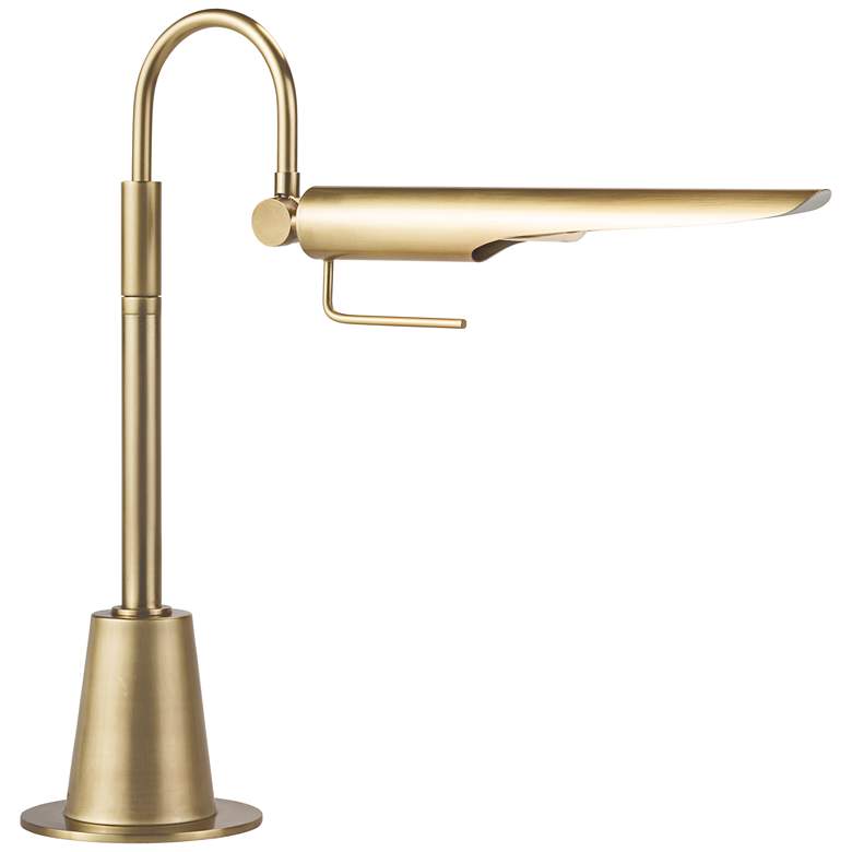 Image 1 Raven 27" High Natural Brass Modern Industrial Adjustable Desk Lamp
