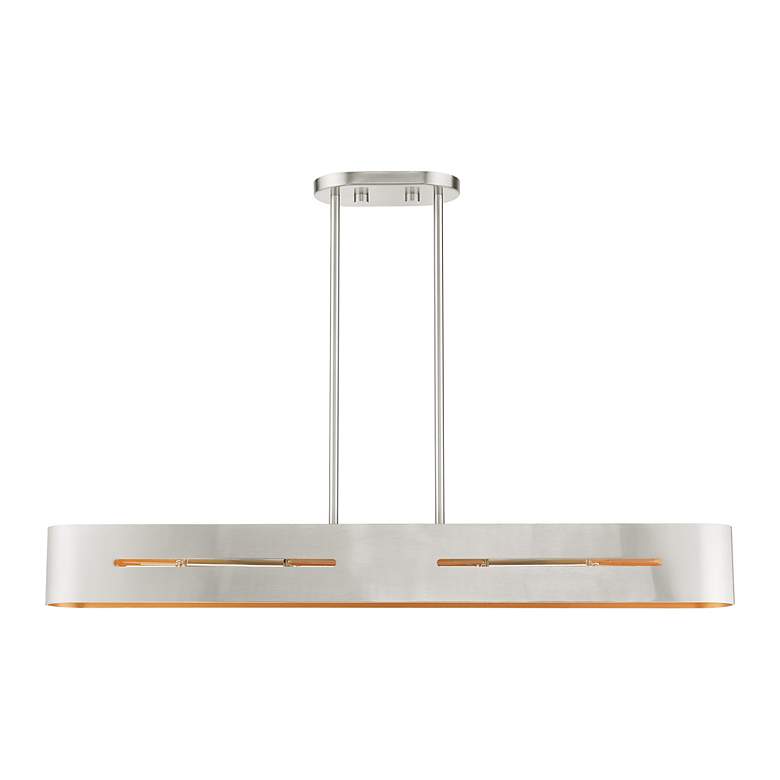 Image 2 Raven 4 Light Brushed Nickel Linear Chandelier more views