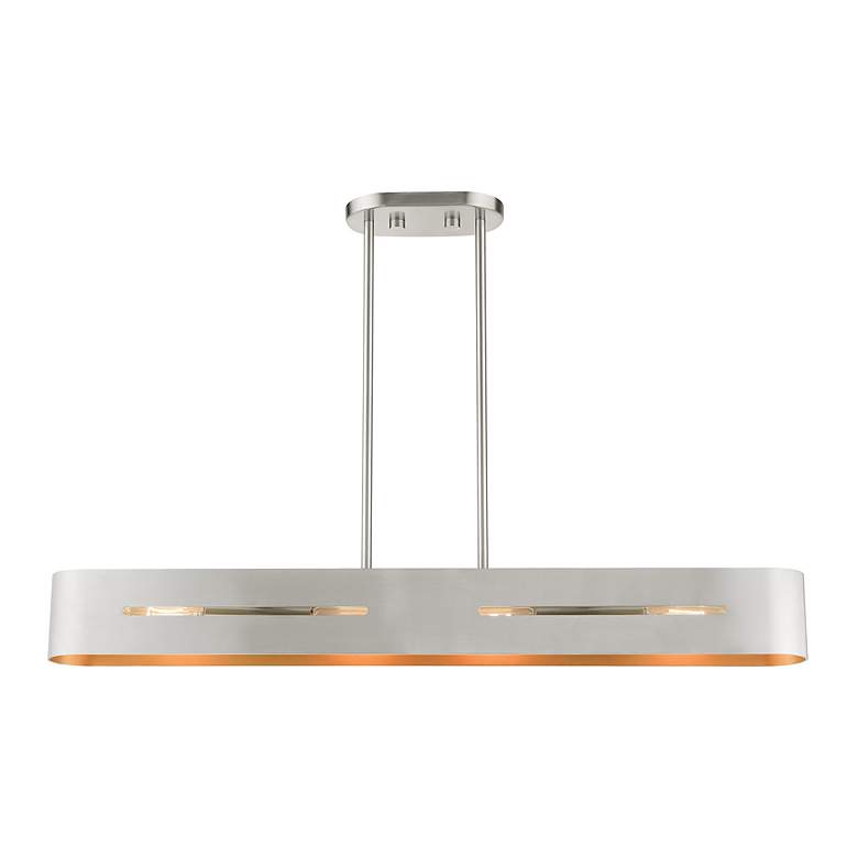 Image 3 Raven 4 Light Brushed Nickel Linear Chandelier more views
