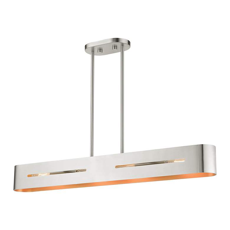 Image 5 Raven 4 Light Brushed Nickel Linear Chandelier more views