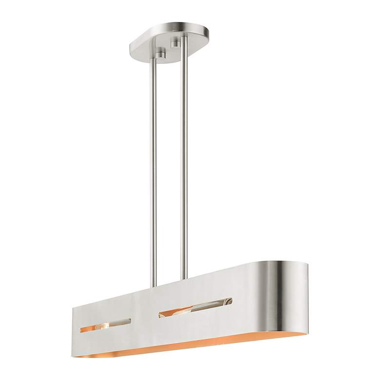 Image 7 Raven 4 Light Brushed Nickel Linear Chandelier more views