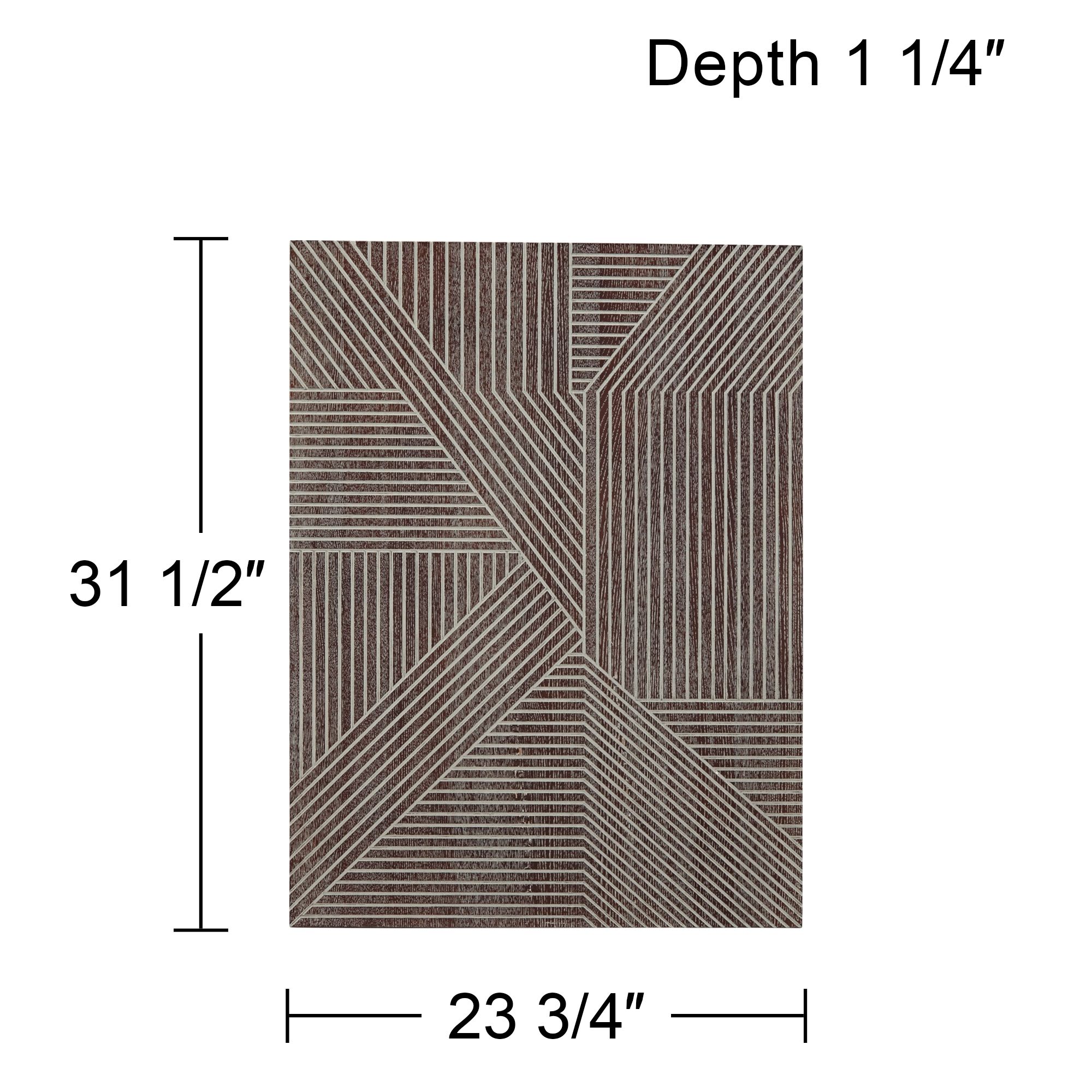 Ravenna 31 1/2" High Brown Rectangular Wood Wall Art in scene