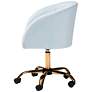 Ravenna Aqua Velvet Fabric Adjustable Swivel Office Chair