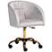 Ravenna Gray Velvet Fabric Adjustable Swivel Office Chair