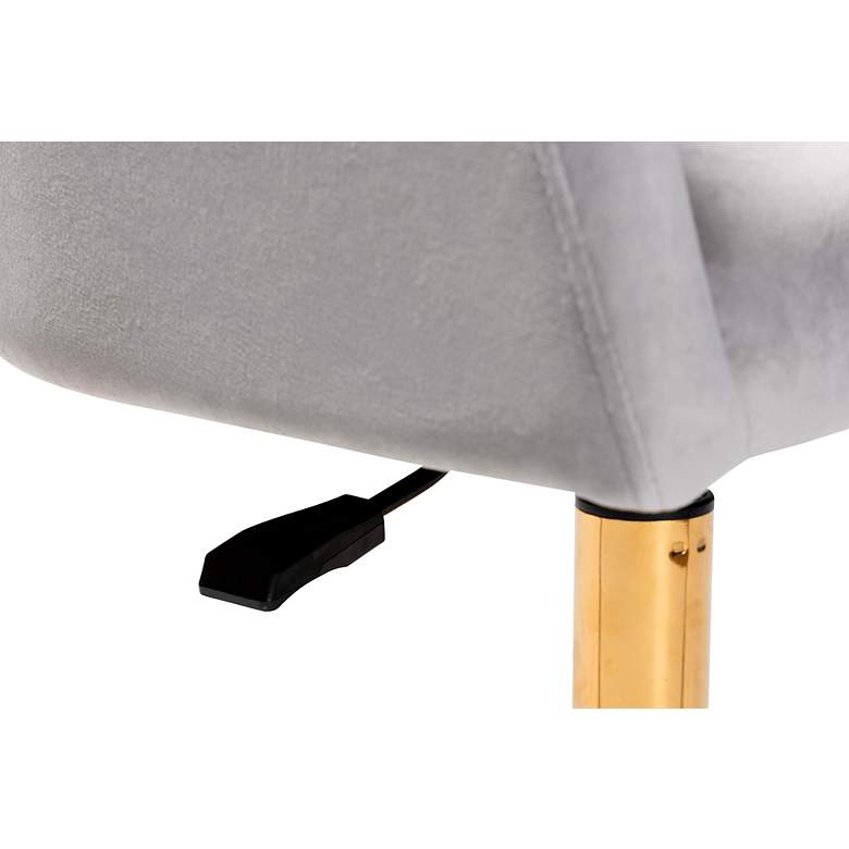 Image 5 Ravenna Gray Velvet Fabric Adjustable Swivel Office Chair more views