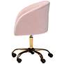 Ravenna Pink Velvet Fabric Adjustable Swivel Office Chair