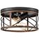 Ravi 11 1/4" Wide Black and Wood Grain 2-Light Ceiling Light