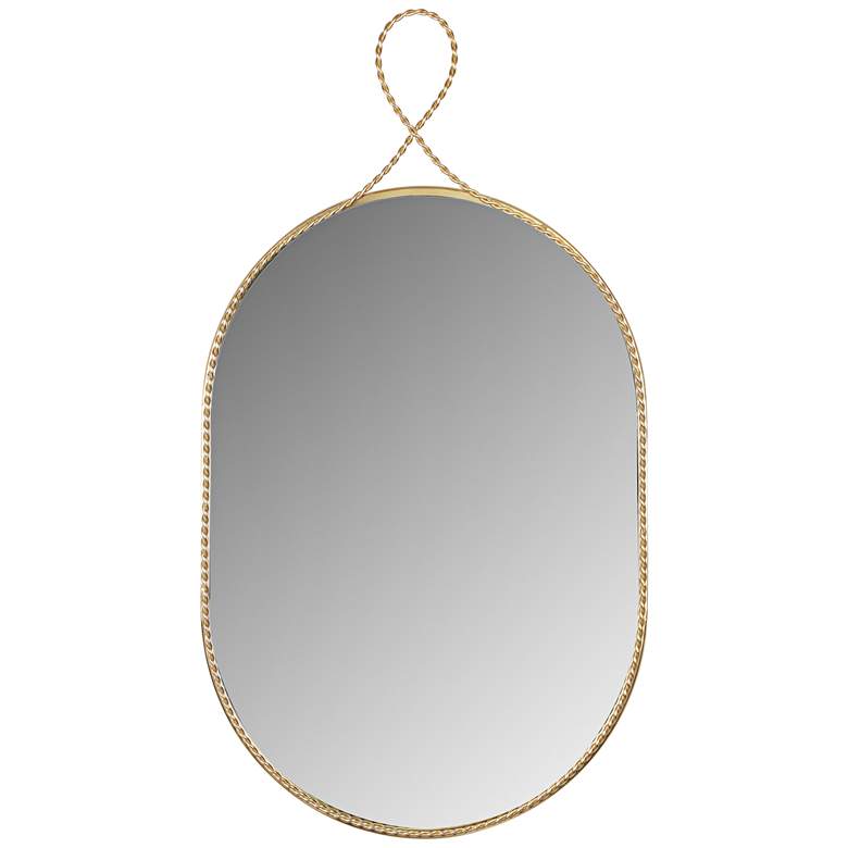 Image 1 Ravina Braided Brass 17 3/4" x 20 1/4" Oval Wall Mirror